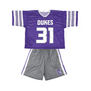 Ensemble short et maillot de lacrosse violet respirant en polyester pour compétition – Tenue de sport performante pour équipe - Product Image 1