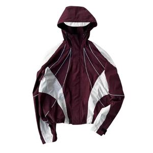 Veste coupe-vent imperméable à capuche style streetwear minimaliste et techwear avec patchwork, pantalon de survêtement sportif, réduction sur les achats en gros, faible MOQ - Product Image 4
