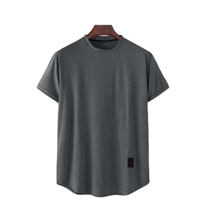 T-shirt à manches courtes pour homme, col rond, noir, 100% coton jersey, coupe classique, couleur unie, respirant, tricoté - Product Image 3