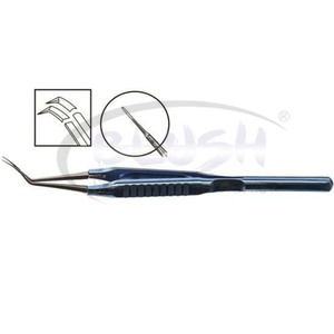 Pinzas de Capsulorrexis Manuales de Acero Curvas (4) para Cirugía Oftálmica de Cataratas, Instrumento de Capsulotomía de Blush Surgical - Product Image 2