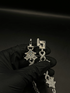 10mm 925 Sterling Silver VVS Moissanite Diamond Iced Out Star Infinity Cuban Link Bracelet Bling Hip Hop Jewelry - Product Image 5