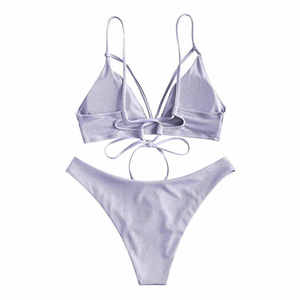 Ensemble de bikini personnalisé pour filles avec logo, bas échancré, micro-soutien-gorge, motif cachemire, logo sur le devant - Tendance - Product Image 6