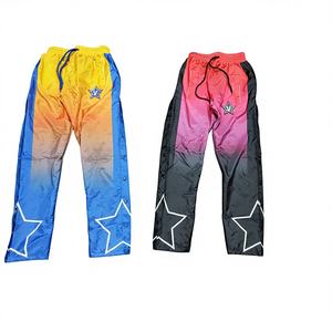 Pantalones de Nylon para Hombre con Botones Laterales, Pantalones Deportivos Cortavientos para Hombre, Pantalones de Nylon con Estampado por Sublimación, Traje Cortavientos con Diseño Personalizado - Product Image 1