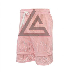 Shorts en maille double couche personnalisés pour hommes, imprimés par sublimation, style streetwear haut de gamme, séchage rapide, vêtements de sport, vente en gros - Product Image 4