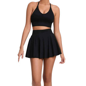 Women Tennis Skirt <b>Set</b> Breathable Sports Outfit Quick Dry Gym Training Active Wear Tennis Skirt <b>Set</b> - Product Image 1