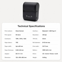 Imprimante thermique portable Android BT de 80 mm MLP80-27 pour la logistique et les codes-barres des magasins