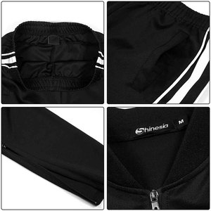 SHAFIQ SPORTS Unisex Black Tracksuit Set Full Length Solid Color Turtleneck Collar Elastic Waist Breathable Casual Autumn Wear - Product Image 6