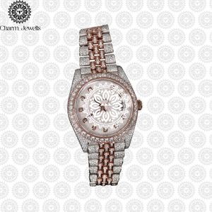 Reloj de Lujo para Hombre Charm Jewells, Caja de Acero Inoxidable de 40 mm, Movimiento Mecánico, Detalles de Diamantes, Correa de Cuero, Resistente al Agua 10 Bar - Product Image 4