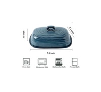 Pot à beurre Deep Glaze avec couvercle à anse, plateau de service lisse, rangement élégant et durable pour la cuisine moderne