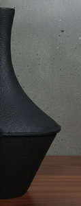 Modern <b>Matte</b> Black Metal Flower Vase Geometric Abstract Design Handcrafted Minimalist Home Decor <b>Table</b> Centerpiece Single Unit - Product Image 6