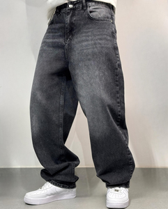 Pantalon Baggy en Denim 100% Coton 14 Oz pour Hommes, Fabrication OEM, Streetwear, Jeans à Jambes Larges pour Hommes, Taille Grande - Product Image 6