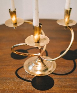 ILAHI's Vintage <b>Brass</b> Handmade Tapered <b>Candlestick</b> Holder Embossed Design 1-Color Print High Quality Heat Resistant for Home - Product Image 4