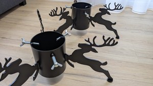 Christmas <b>tree</b> <b>stand</b>, large, steel, black reindeer - Product Image 5