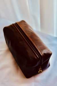 Genuine Leather Toiletry Bag Full Grain Cowhide Dopp <b>Kit</b> Mens <b>Shaving</b> Bag Travel Cosmetic Organizer Custom OEM TYG-0105 - Product Image 5