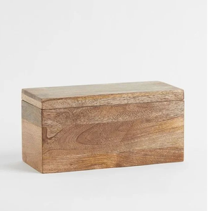 Handmade Hinged Rectangular Wooden <b>Storage</b> <b>Box</b> <b>Foldable</b> Design Large Capacity Minimalist for Tableware Organization - Product Image 3