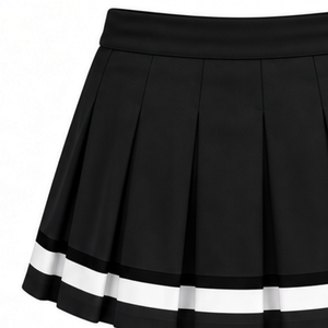 <b>Black</b> Gold Sublimated Cheer Panel <b>Skirt</b> <b>Pleated</b> Athletic Team Uniform Bottoms Performance Training Wear Competition Sports - Product Image 3