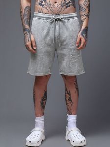 Pantalones Cortos Bermuda de Mezclilla Lavada Ecológica para Hombre, con Cordón Ajustable, Cintura Media, Color Sólido, Tela de Algodón de Secado Rápido - Product Image 3