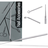 Pousse-cuticules professionnel en acier inoxydable à bords incurvés, grattoir à ongles, outil écologique réutilisable double usage pour le nettoyage des ongles