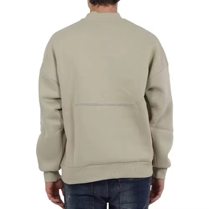 Logo personnalisé Sweat-shirt à col rond pour hommes Épaule tombante vierge 100% coton Oversize épais 400 500 gsm Sweat-shirt - Product Image 3