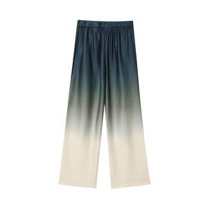 Gradient Color Casual High Elastic Wide Leg Pants Loose Fit Full-Length 100% Cotton <b>Women's</b> <b>Trousers</b> <b>Summer</b> Digital Minimalist - Product Image 5
