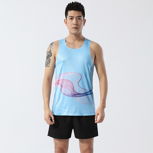 Wholesale Men's Sublimation Tank Top UPF 50+ UV Protection Running Gym Beach Wear OEM ODM Supplier - Product Image 3