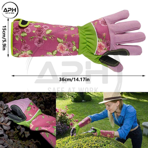 Gants de jardinage de sécurité de qualité supérieure, motif rose rouge magenta, avec dos en maille douce, pour travaux de paysagisme et de jardinage - Product Image 3