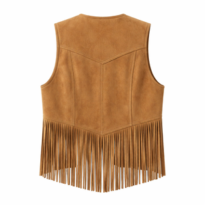 Proveedor Directo OEM de Chalecos de Gamuza con Flecos para Mujer, Personalizados y de Primera Calidad - Fabricante con MOQ Bajo - Product Image 2