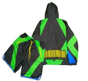 Trending Style Wholesale Price <b>Zip</b> up Hoodie And Shorts Set Plain Breathable Fabric Windbreaker For Sale In Low Price - Product Image 2