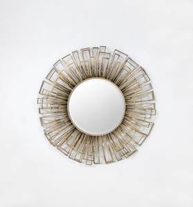Luxury Round Wall <b>Mirror</b> <b>Gold</b> Iron <b>Frame</b> Decorative Circular Design for Home Interior Villa Restaurant - Product Image 1