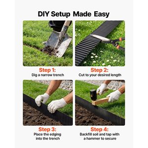 Bordatura Paesaggistica in Acciaio Zincato 40 ft x 6 in, Strisce Metalliche Pieghevoli Facili da Installare per Paesaggistica e Decking - Product Image 5