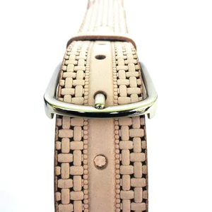 Ceinture décontractée tressée pour homme 2026 en cuir pleine fleur avec boucle ardillon argentée, motif uni, boucle ardillon rectangulaire - Product Image 3