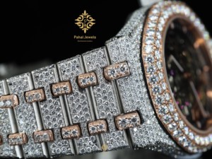 นาฬิกาข้อมือผู้ชาย Pahal Jewels รุ่นหรูหรา ระบบจักรกล ขนาด 40 มม. ตัวเรือนสแตนเลส กระจกแซฟไฟร์ ประดับเพชร หน้าปัดแบบโครงกระดูก สายแบบอนาล็อก ขนาด 16 มม. - Product Image 6