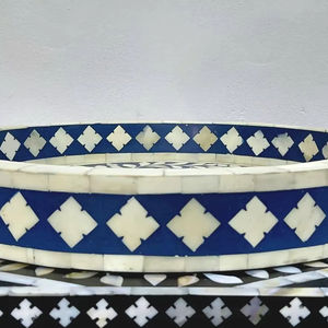 Plateau Feng Shui de Luxe Fait Main Écologique avec Incrustations en Os – Design Décoratif Élégant, Qualité Supérieure pour la Maison et la Cuisine (Idéal pour Servir) - Product Image 1