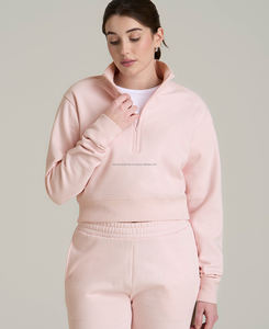 Sudadera de Invierno para Mujer de la Mejor Calidad, 100% Algodón, Forro Polar, Talla Grande, con Media Cremallera, Estilo Urbano, Personalizable con Logotipo - Product Image 1