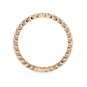 แหวนทองคำกุหลาบ 10k 14k 18k ขอบหยักทรงกลม ประดับเพชรเต็มวง สำหรับวันครบรอบ - Product Image 4