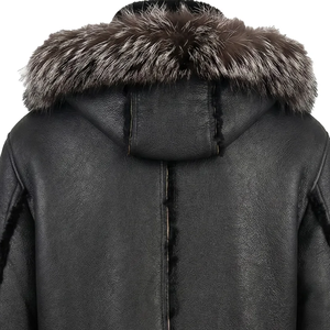 Luxury Genuine Leather Shearling Biker <b>Jacket</b> for Men Soft Fur <b>Lined</b> Winter Coat Premium Aviator Stylish Warm Outerwear - Product Image 1