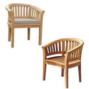 Silla de comedor curva de teca para casa, apartamento, jardín y muebles de comedor. Sillas de jardín de madera EN VENTA. - Product Image 6