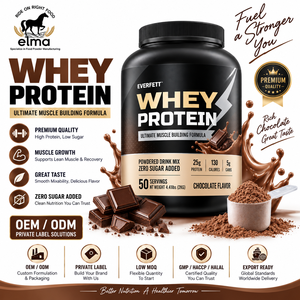 Concentré de protéines de lactosérum Elma Food 1KG Sans sucre ajouté 50 portions Formule de croissance musculaire BCAA Sans OGM Poudre de protéines pour adultes - Product Image 1