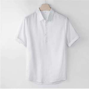 Camisa de Trabajo Casual para Hombre, de Alta Calidad, con Logotipo Personalizado, Ecológica, de Corte Holgado, 100% Algodón Jersey, Transpirable y Cómoda - Product Image 4