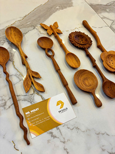 Vietnam Factory Supply Wooden Spoon Flower Design Natural Kitchen Utensil Bulk Export Supplier - Product Image 6