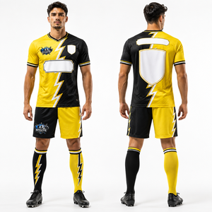Uniforme Deportivo de Fútbol, Camiseta y Pantalones Cortos, Colores Personalizados para Equipos, Poliéster Reciclado, Logotipo Bordado, Kit Deportivo Elástico - Product Image 1