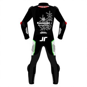 ชุดแข่งรถจักรยานยนต์ Jonathan Rea WSBK รุ่น Rawasaki ทำจากหนังวัว/หนังจิงโจ้ สำหรับขับขี่บนสนาม/ขี่มอเตอร์ไซค์  ชุดจั๊มสูทหนังแท้มาตรฐาน CE ระดับ 2 - Product Image 2