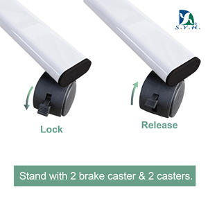 Pizarra blanca metálica de doble cara reversible con soporte y ruedas - Product Image 5