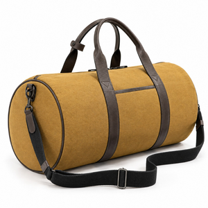 Durable Canvas Travel Duffle <b>Bag</b> with Zipper Closure Shoulder Strap | Portable Outdoor Luggage for Weekend Trips Everyday Use - Product Image 1