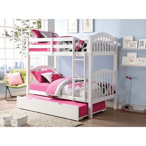 Letto a Castello Bianco con Scala Integrata per Bambini - Product Image 5