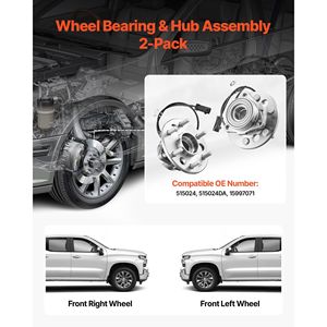 2 Pezzi Cuscinetto Mozzo Ruota Anteriore per Cadillac Escalade 1999-2000, Chevrolet Tahoe 1995-1999, GMC Yukon K1500 Suburban - Product Image 2