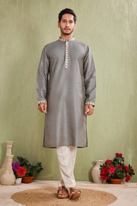 <b>Mens</b> Printed Cotton Short <b>Kurta</b> with Stand Collar Solid Fashion Patti Designed Full Sleeves Daily Wear Summer <b>Kurta</b> - Product Image 1