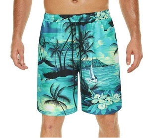 Breathable Custom Summer swimming Shorts for Men 100% Polyester Casual Style Beach Sublimation Swimming Shorts Drawstring - Product Image 4