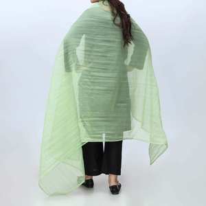 Green Plain Organza Dupatta PS4702 para vestidos de cóctel - Product Image 1