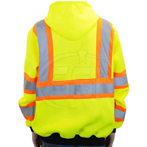 Workplace Safety ANSI Class 2 <b>Waterproof</b> Hoodie Reflective Zipper Logo Offering High Visibility Comfort Durable Performance - Product Image 6